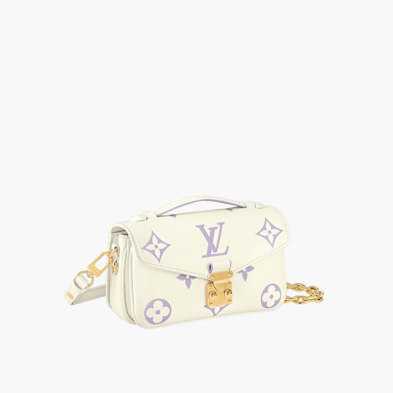 Louis Vuitton Pochette Metis East West Shoulder Bag 8.5in/ 21.5cm Cream Gold Hardware For Women M23940