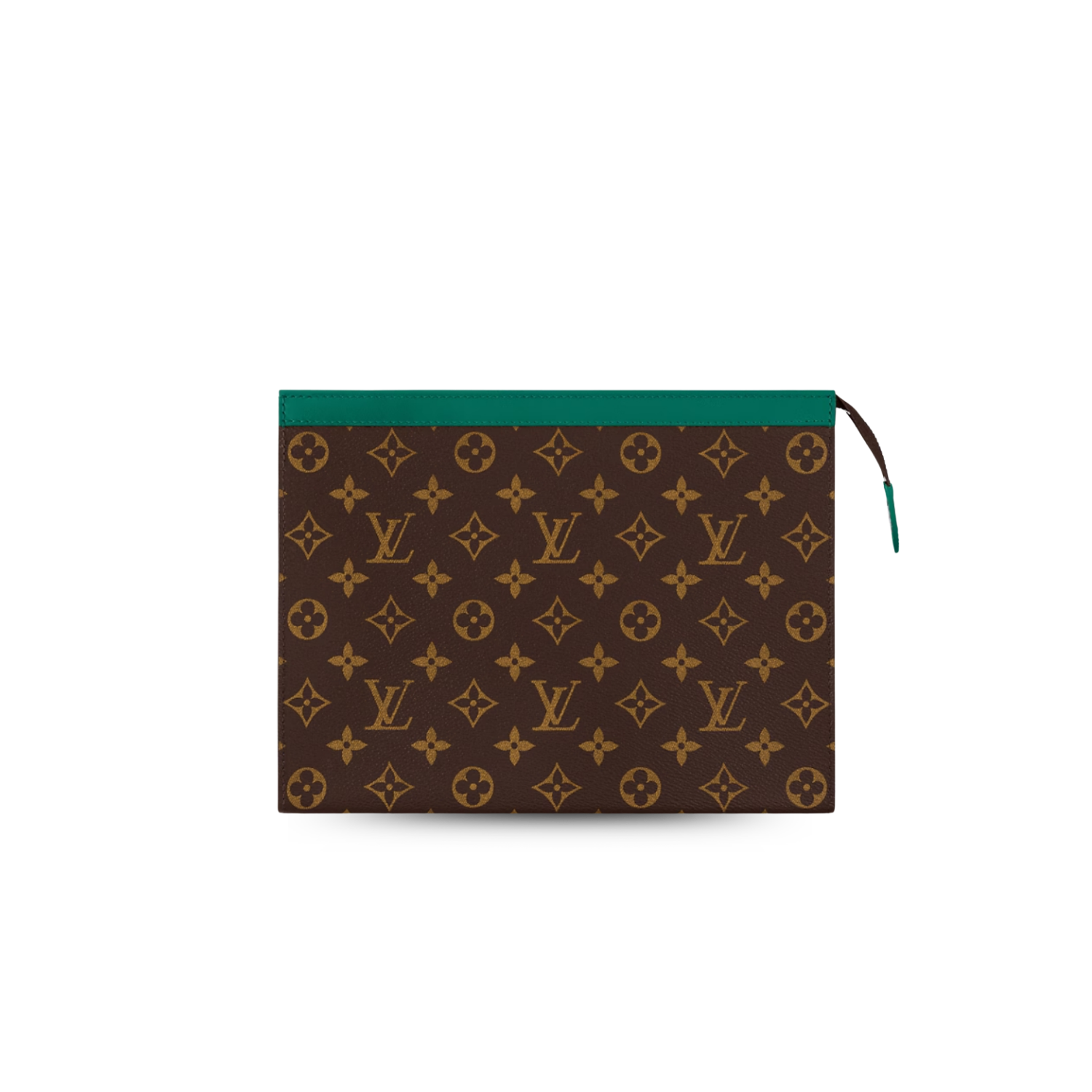 Louis Vuitton Pochette Voyage MM Pouch 10.6in/ 27cm Borneo Green Monogram Macassar Canvas Silver Hardware For Men M12816