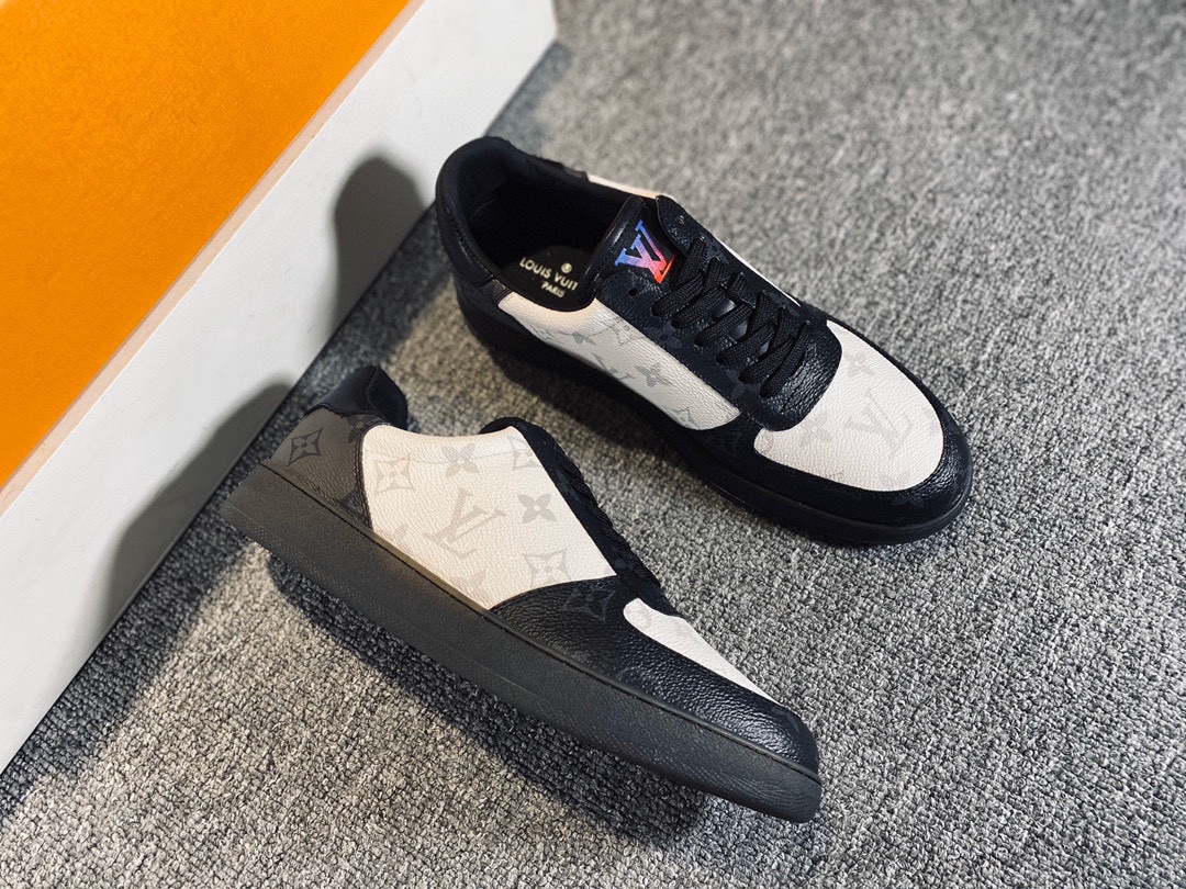 Louis Vuitton Rivoli Sneaker Black And White For Men LV