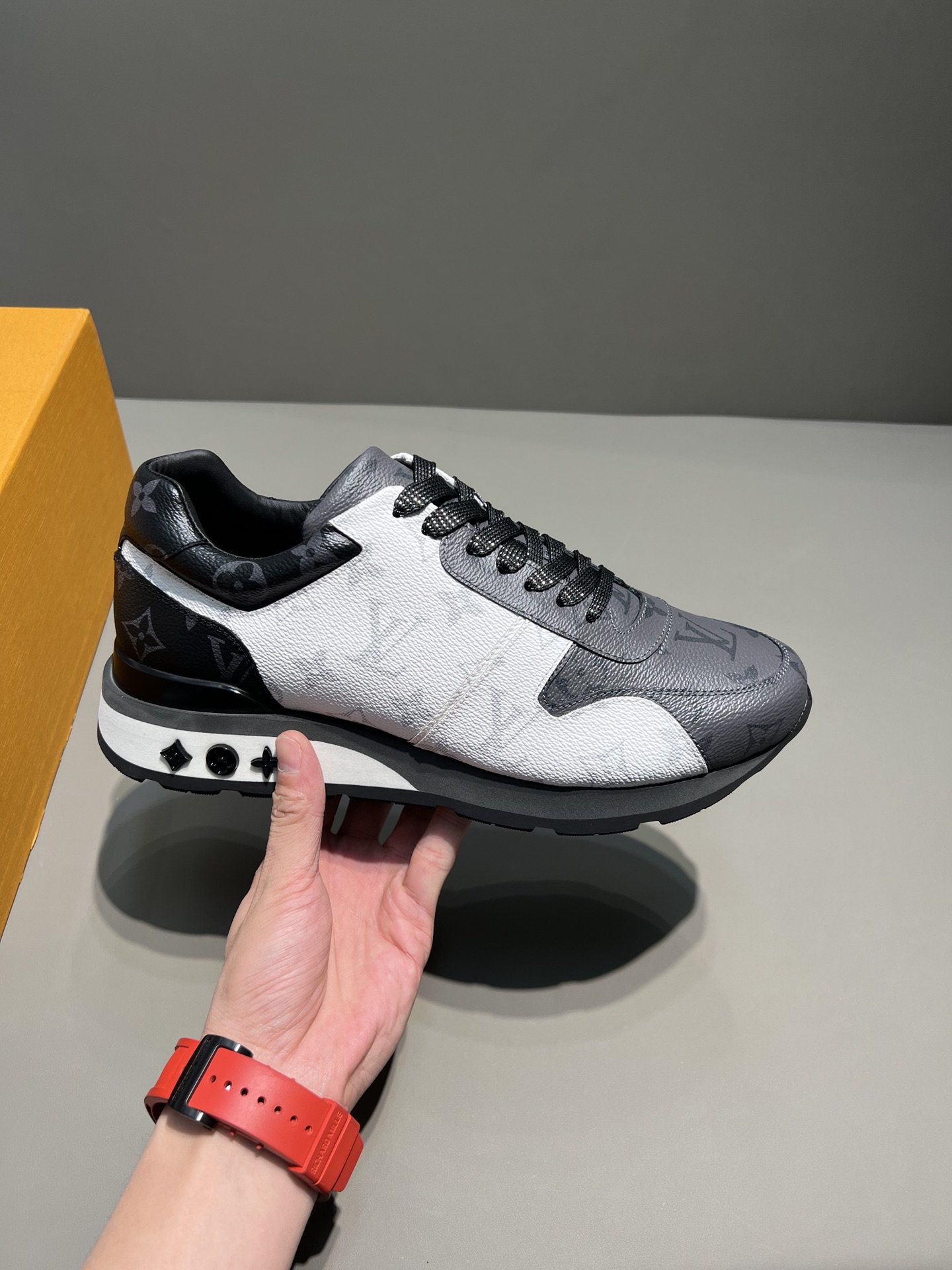 Louis Vuitton Run Away Sneaker Monogram Canvas Black/White/Grey For Men LV
