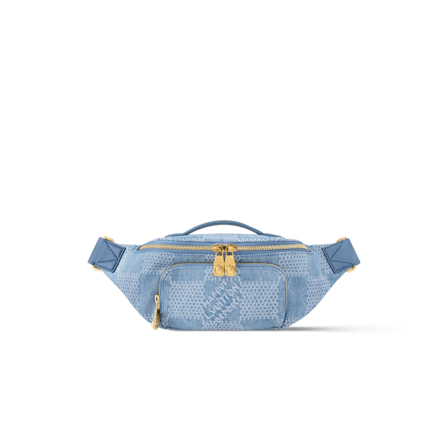 Louis Vuitton Rush Bumbag 11.8in/ 30cm Blue Denim Gold Hardware For Men N00205