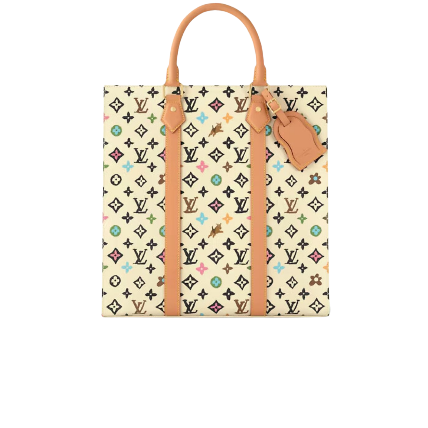 Louis Vuitton Sac Plat Tote Bag 14.4in/ 36.5cm Cream Gold Hardware For Men M24859