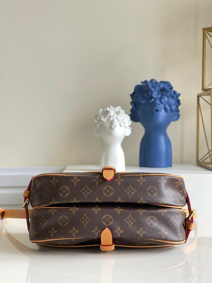 Louis Vuitton Saumur MM Crossbody Bag 11.8in 30cm Brown Monogram Canvas Gold Hardware For Women M40710