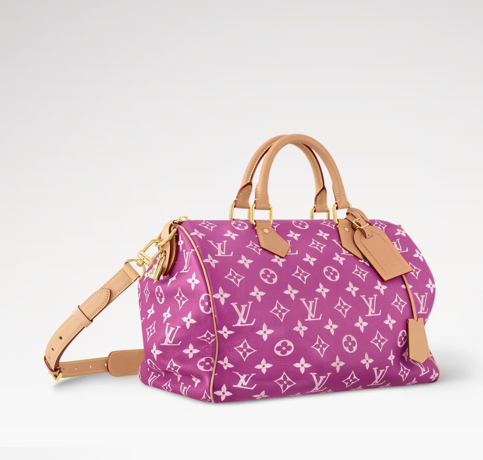 Louis Vuitton Speedy P9 Bandouliere 40 Top Handle Bag 15.7in/ 40cm Pink/ Purple Gold Hardware For Men M11563