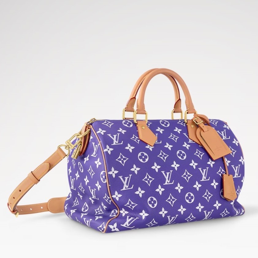 Louis Vuitton Speedy P9 Bandouliere 40 Top Handle Bag 15.7in/ 40cm Amethyste Gold Hardware For Men M11597