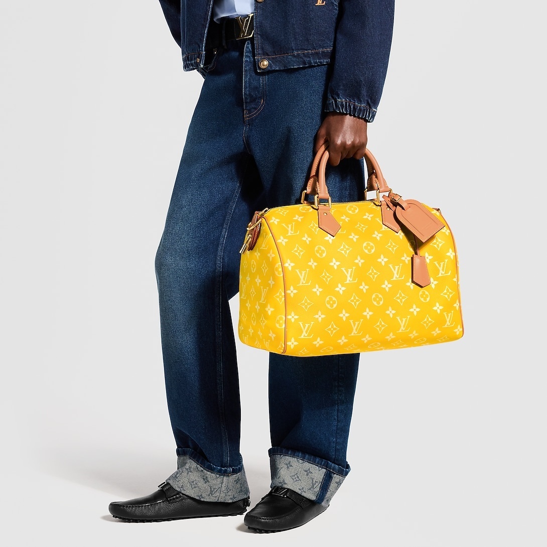 Louis Vuitton Speedy P9 Bandouliere 40 Top Handle Bag 15.7in/ 40cm Yellow Gold Hardware For Men M24419