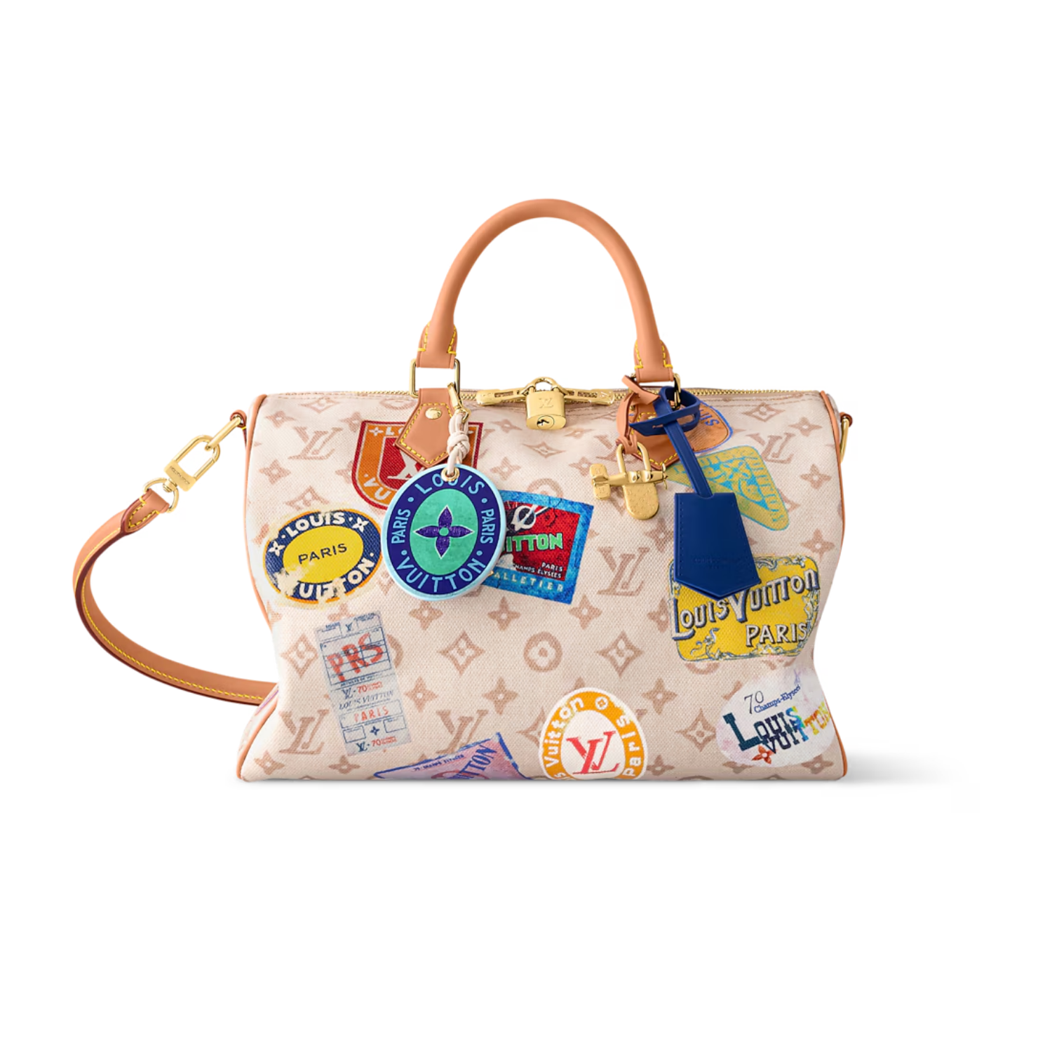 Louis Vuitton Speedy Soft 30 Top Handle Bag 11.8in/ 30cm Monogram Dune Gold Hardware For Women M14587