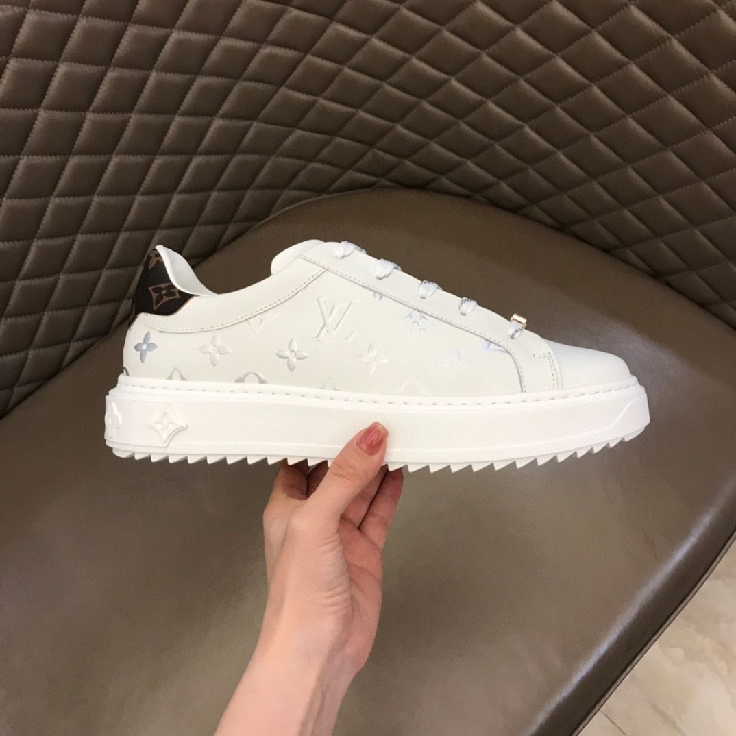 Louis Vuitton Time Out Sneakers Monogram Flowers Silver For Men