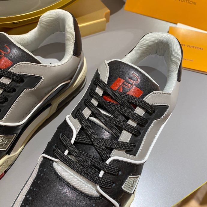 Louis Vuitton Trainer Sneaker Black/Grey Virgil Abloh For Men LV