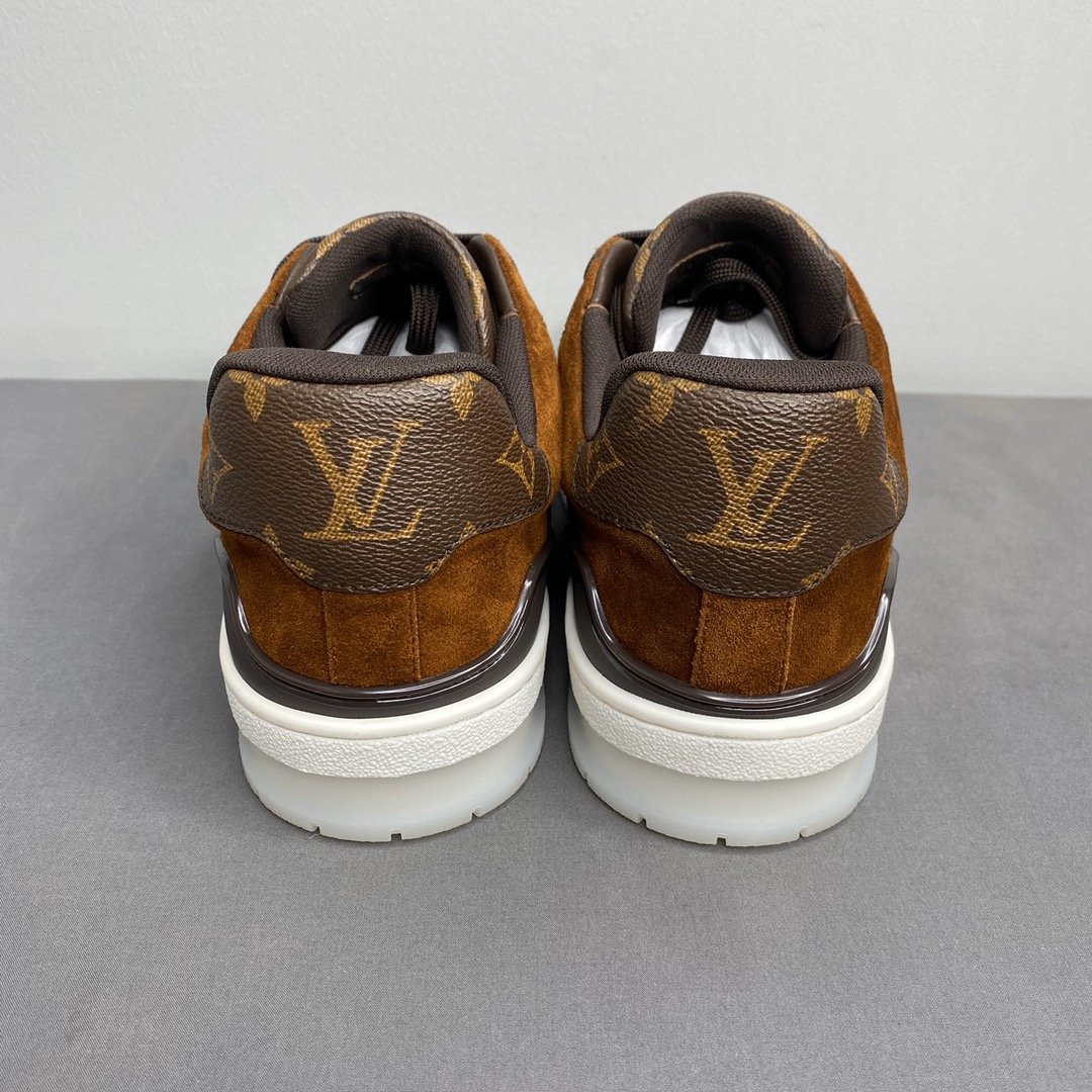 Louis Vuitton Trainer Sneaker Monogram Canvas Brown Virgil Abloh For Men LV