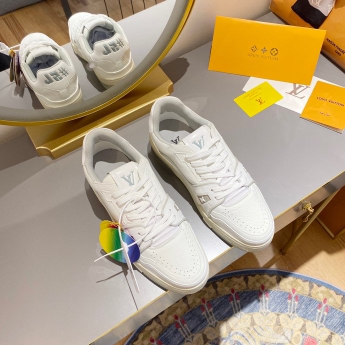 Louis Vuitton Trainer Sneaker Rubber Grain White Virgil Abloh For Men LV 1A8WAX