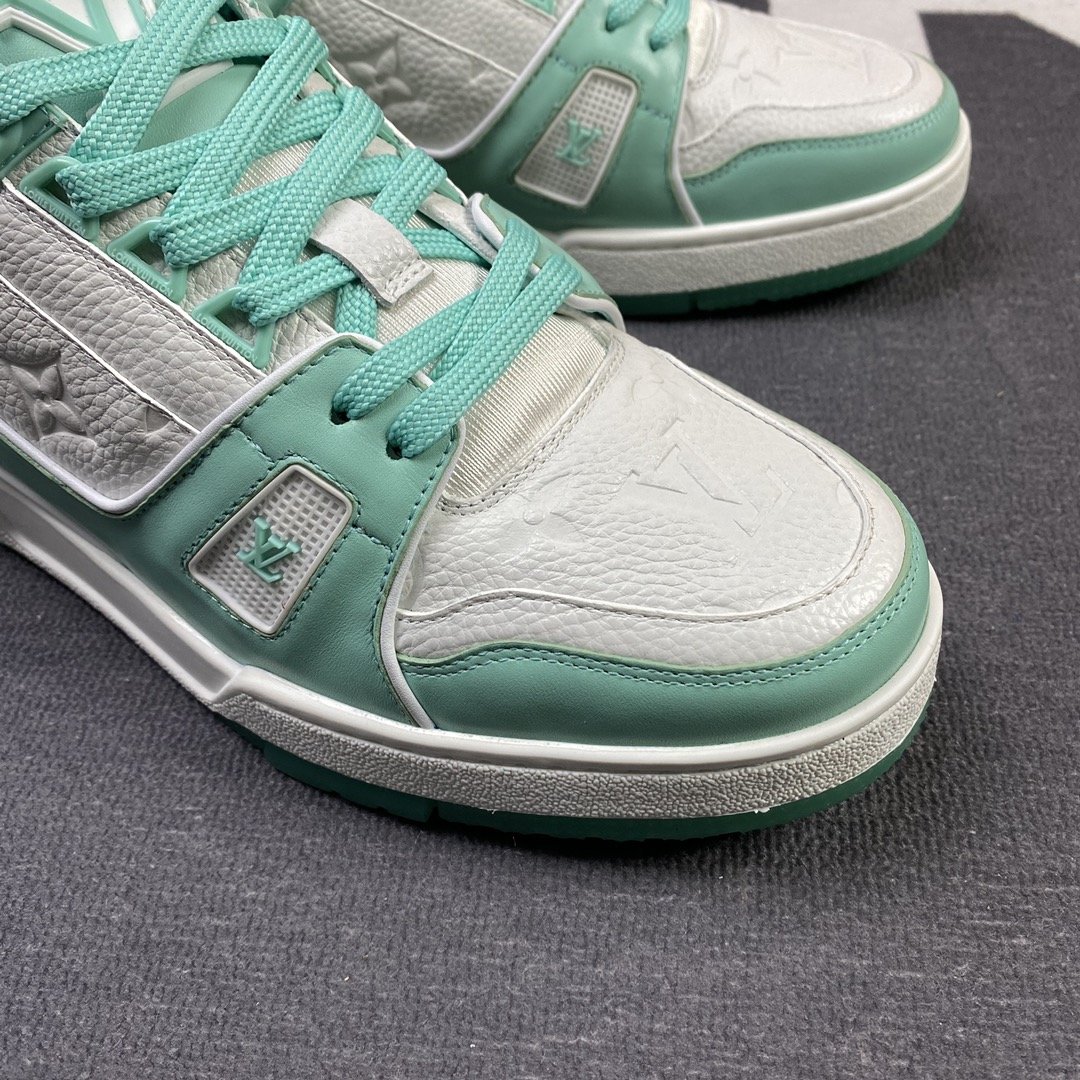 Louis Vuitton Trainer Sneaker Rubber Monogram Mint Virgil Abloh For Men LV