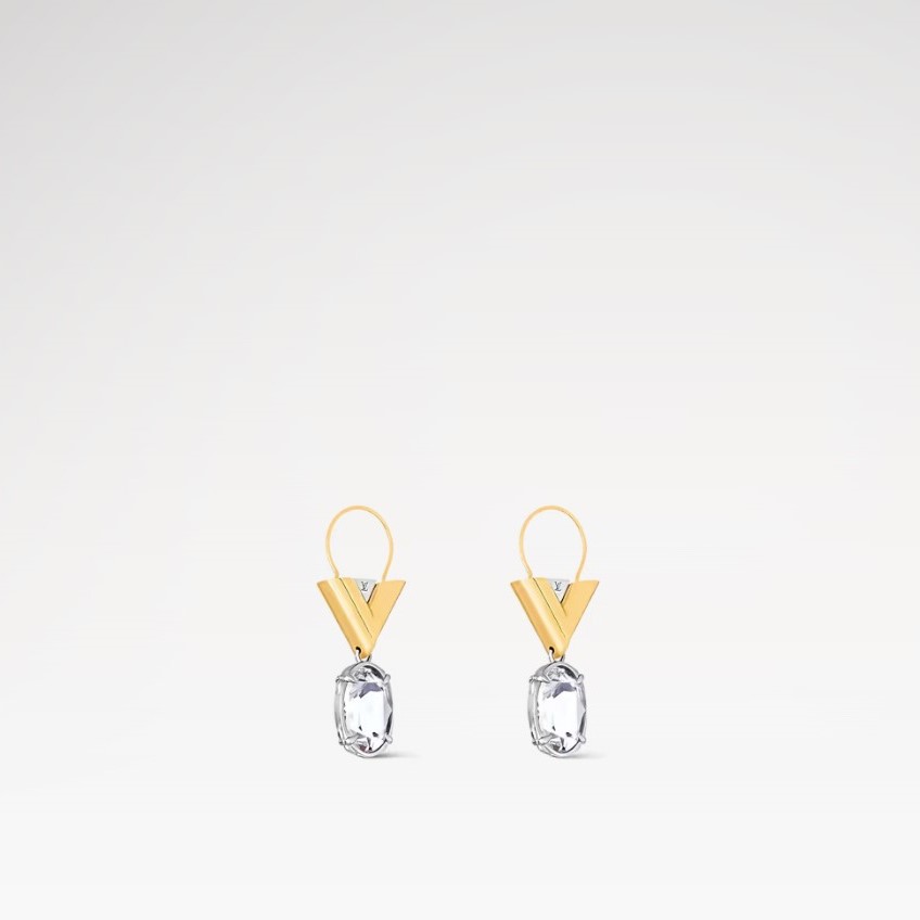 Louis Vuitton V for Vuitton Earrings Golden For Women M02261