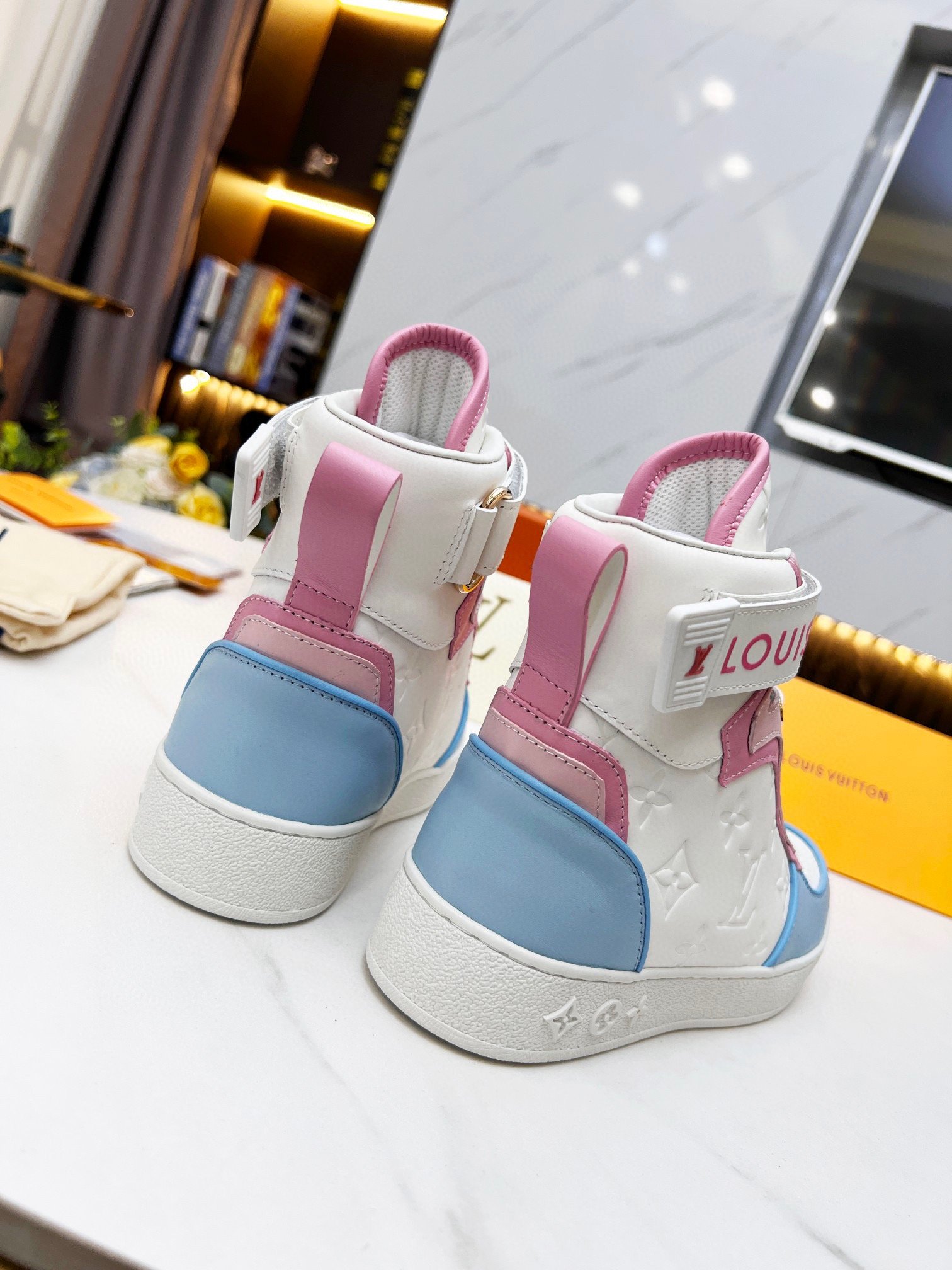 Louis Vuitton Women's Boombox Sneaker Boots Pink For Women LV