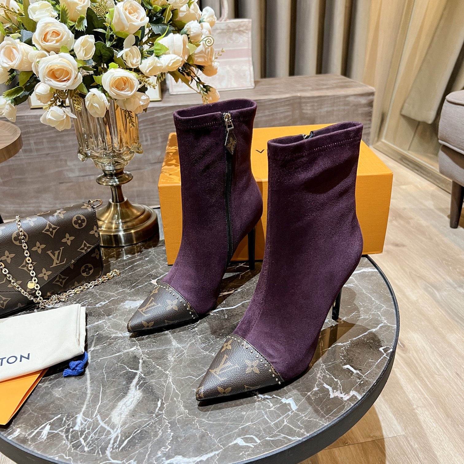 Louis Vuitton Women's Cherie Ankle Boots Violet Women LV