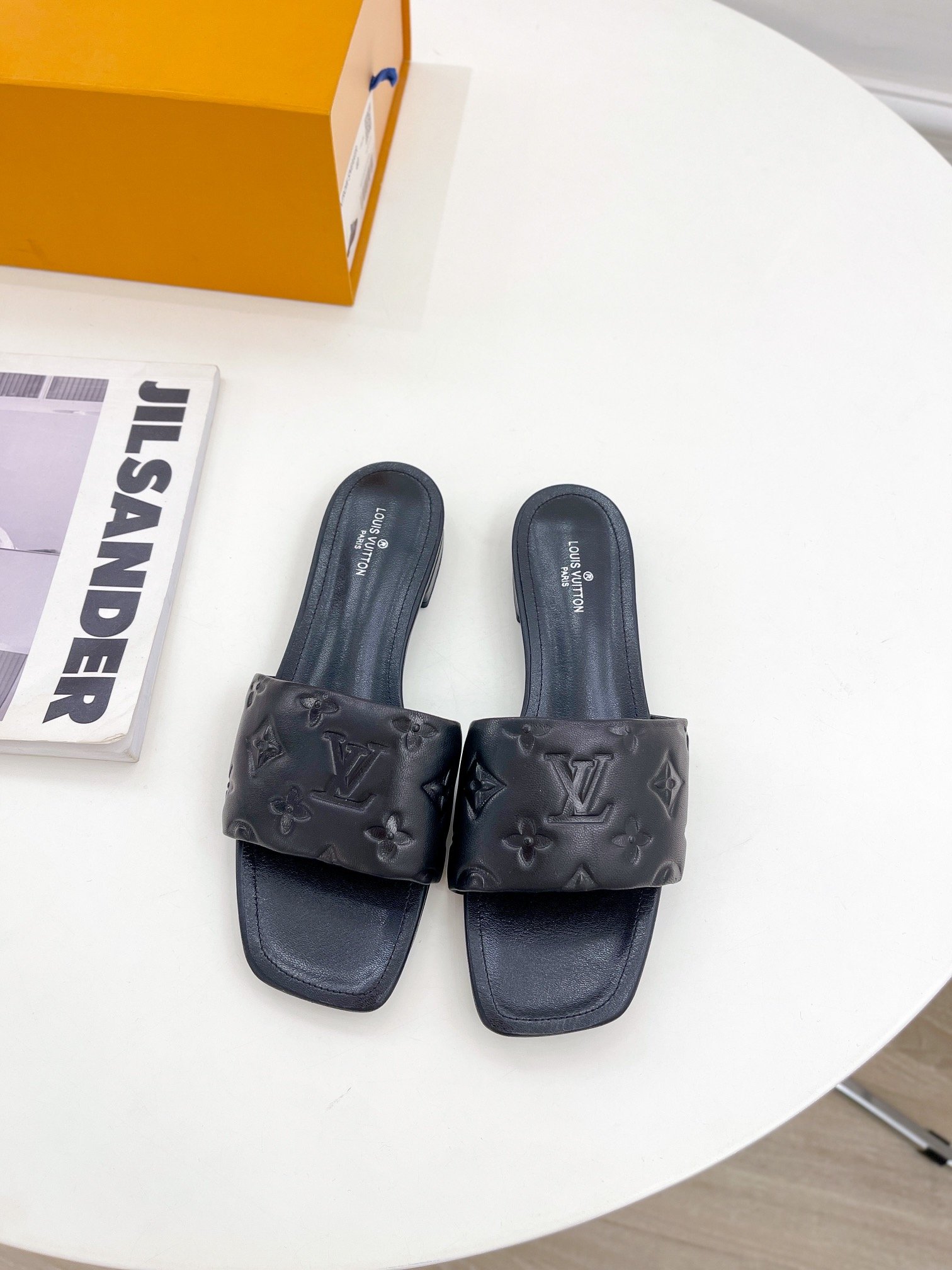 Louis Vuitton Women's Revival Flat Mule Black For Women LV 1A9P3T