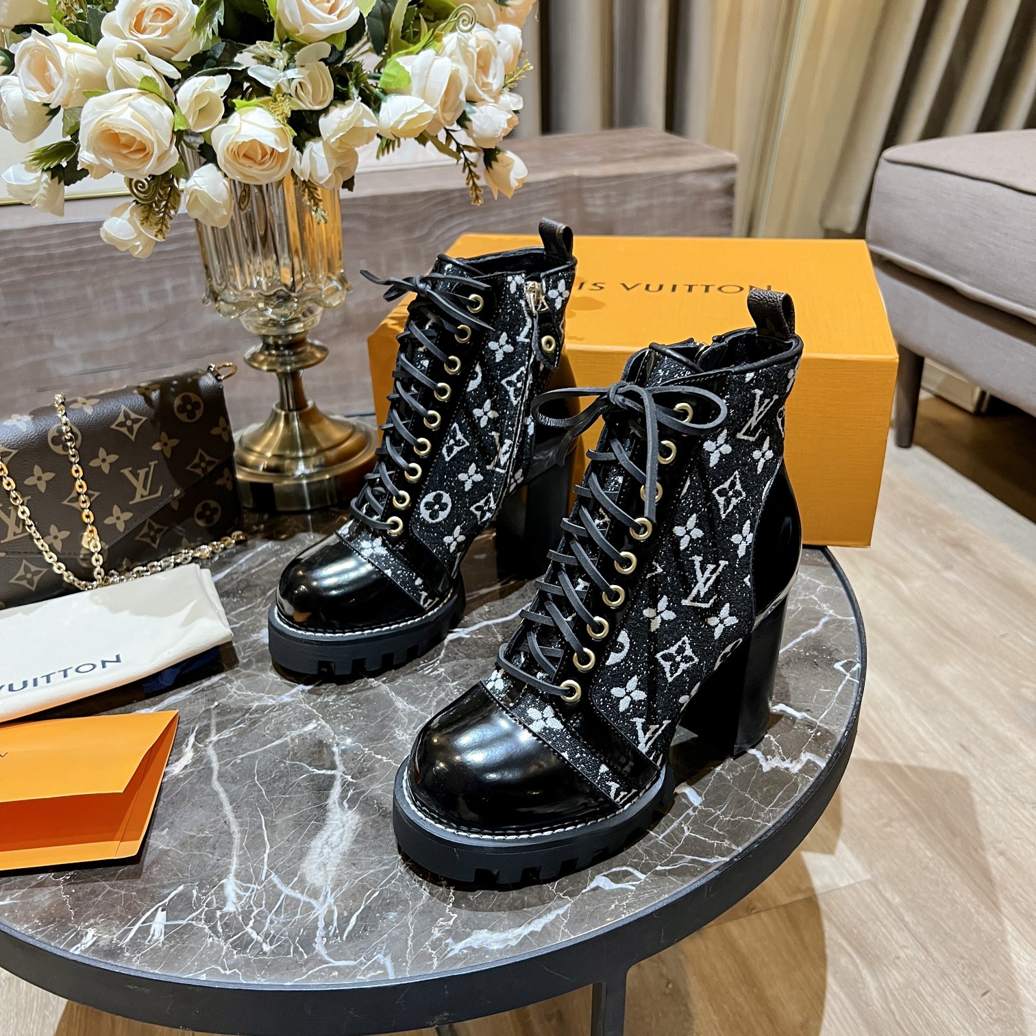Louis Vuitton Women's Star Trail Ankle Boots Black For Women LV