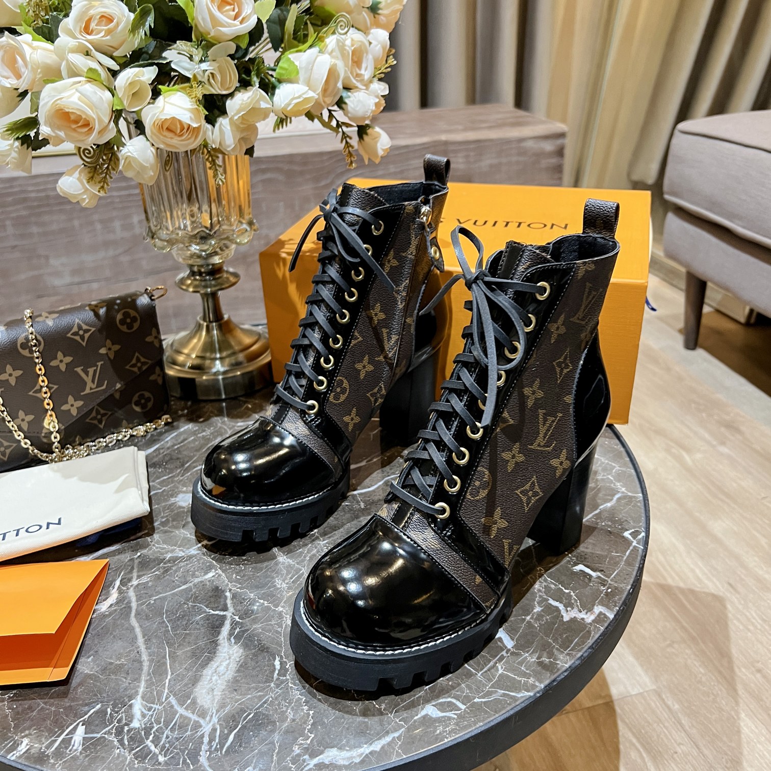 Louis Vuitton Women's Star Trail Ankle Boots Brown For Women LV
