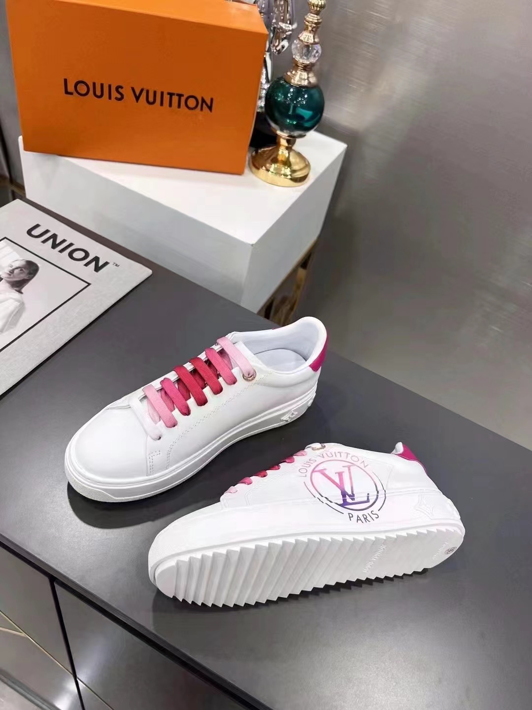 Louis Vuitton Time Out Sneakers Fuchsia Pink For Women 1AA1BN