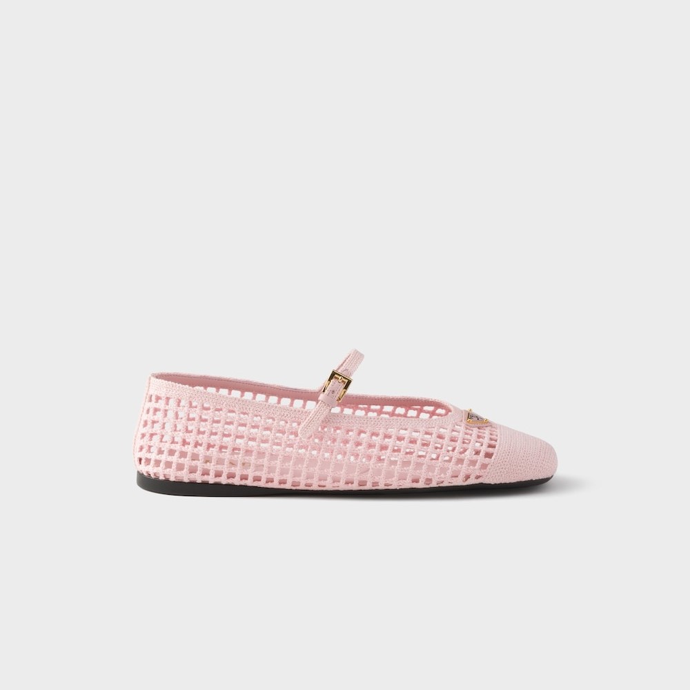 Prada Crochet Ballerinas Orchid Pink For Women 1F364O_2F46_F0615_F_005