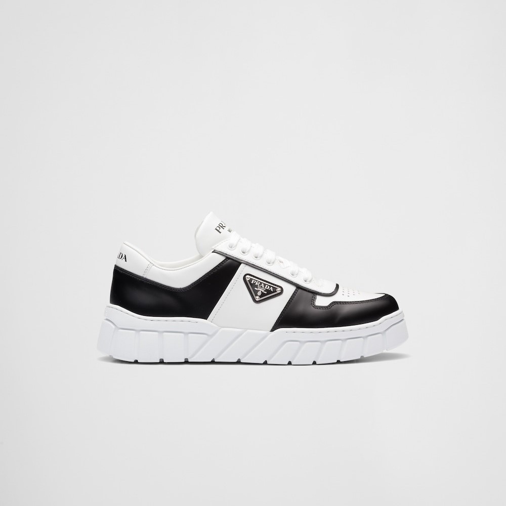 Prada Leather Sneakers White/Black For Men 2EE378_3LJ6_F0964