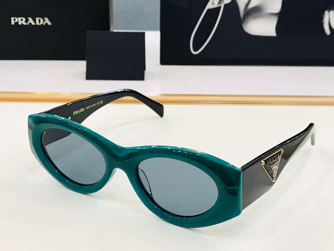 Prada Oval Sunglasses Jade Green For Women