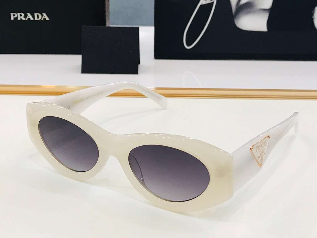 Prada Oval Sunglasses White For Women
