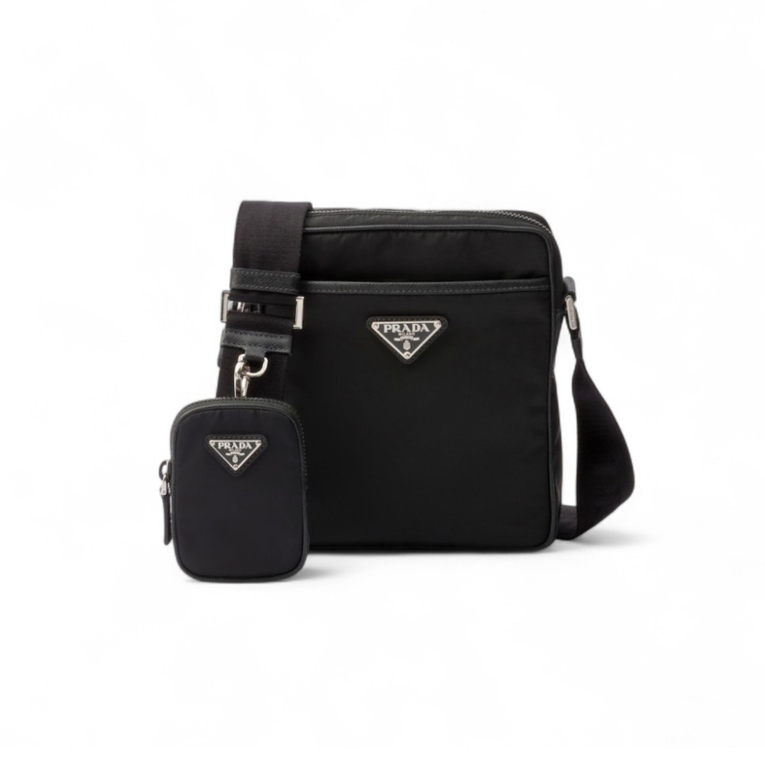 Prada Re-Nylon And Leather Shoulder Bag For Men 6.7in/17cm 2VH112_2DMH_F0002_V_XOP