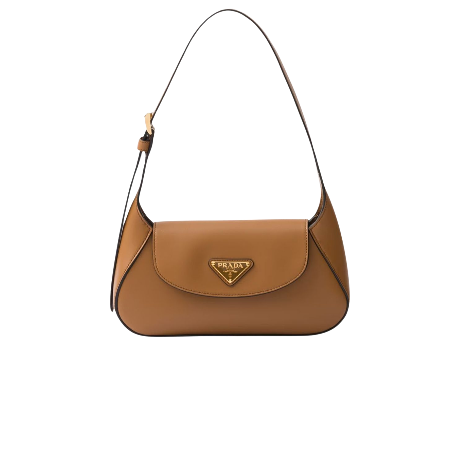 Prada City Small Shoulder Bag 9.8in/ 25cm Brown Gold Hardware For Women -