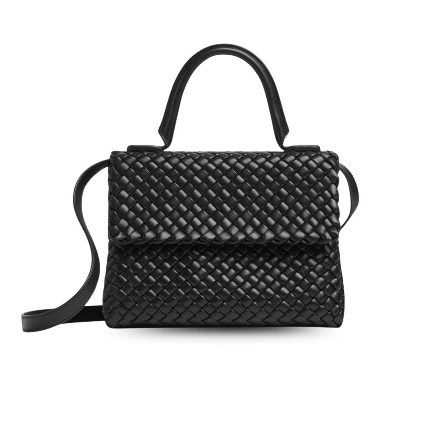 Bottega Veneta Patti Top Handle Bag 10.2in/ 26cm Black Gold Hardware For Women 776783V3RG11019