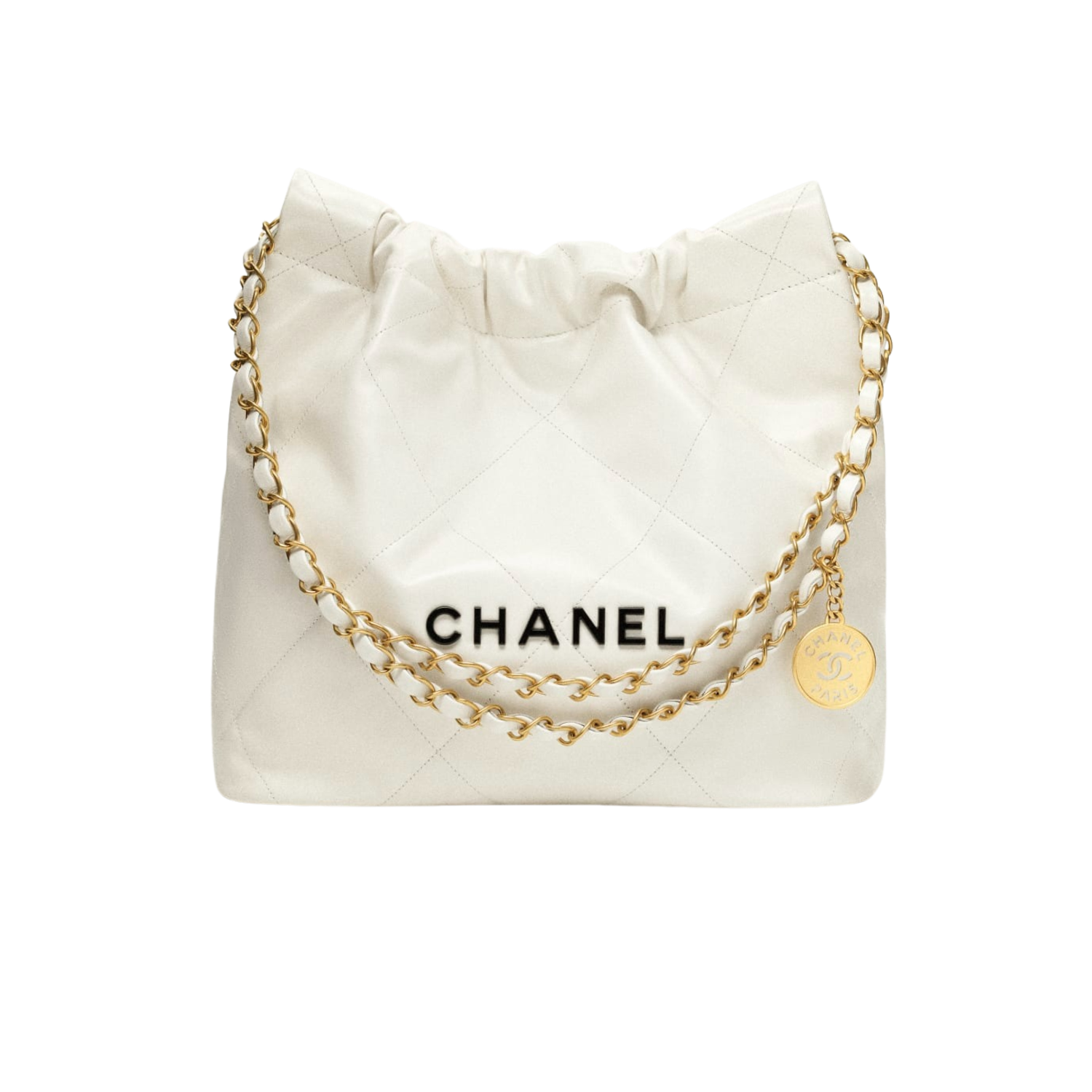 Chanel 22 Small Crossbody Bag 14.4in/ 37cm White Gold Hardware For Women AS3260 B09859 10601