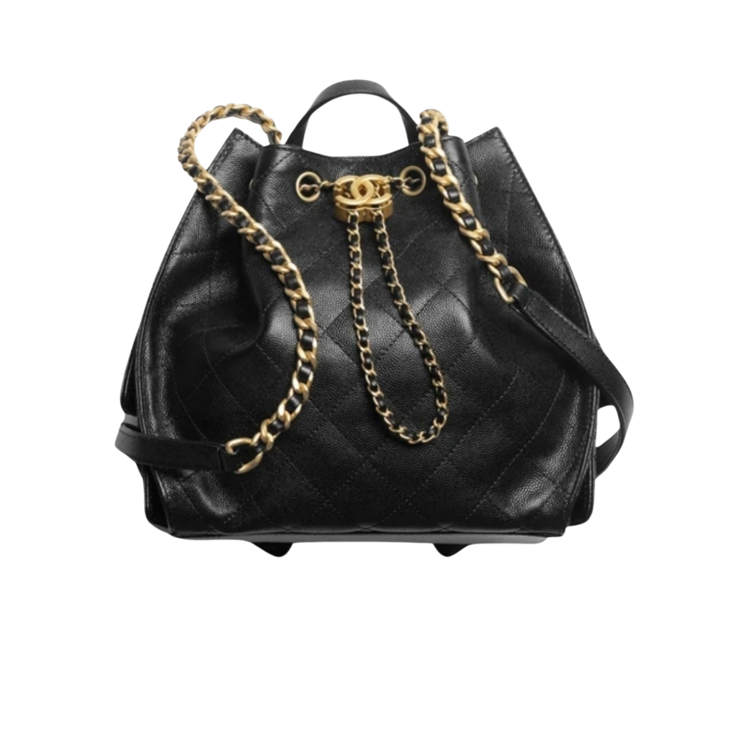 Chanel 25 Small Backpack 9.1in/ 23cm Black Gold Hardware For Women AS5600 B20304 94305