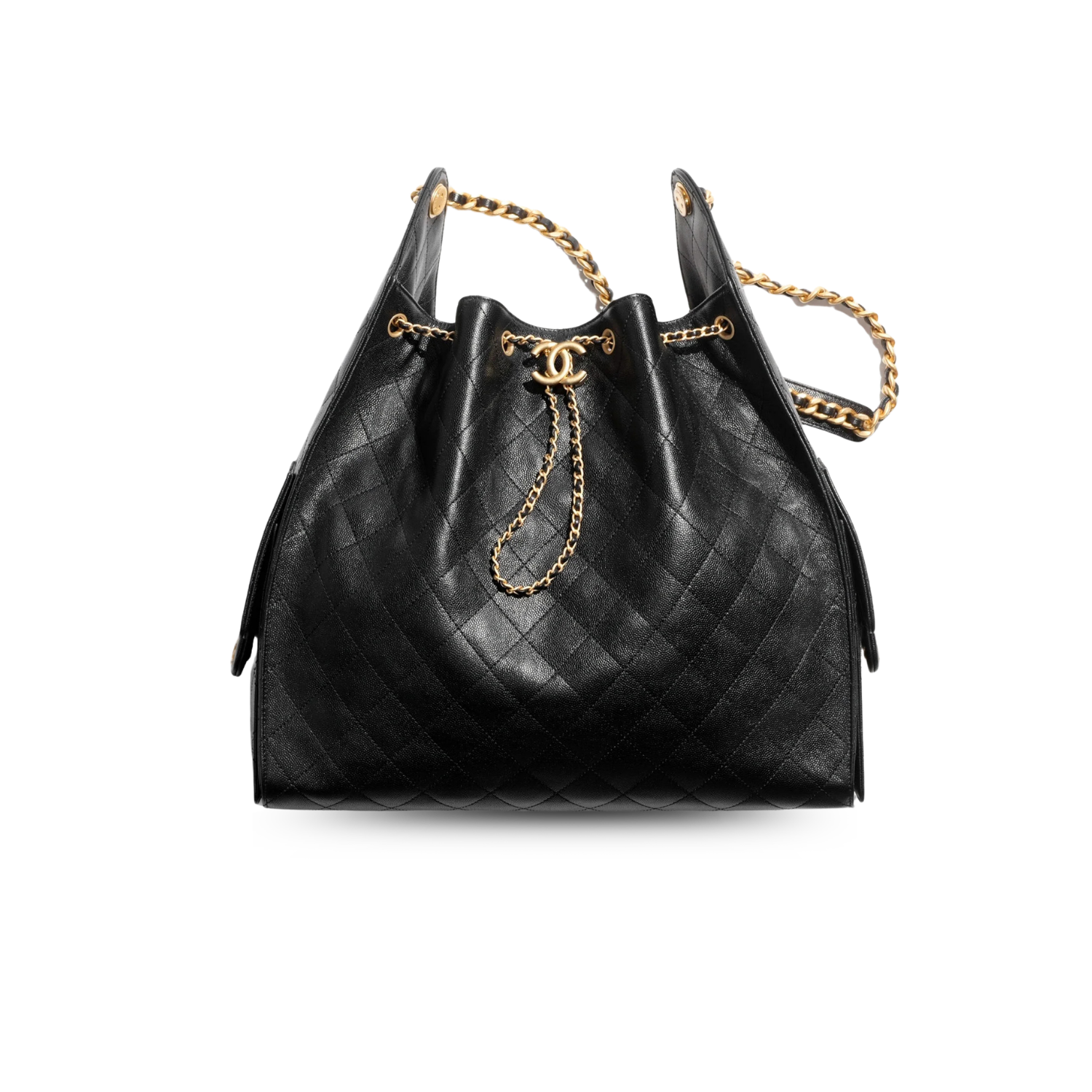 Chanel 25 Medium Shoulder Bag 11.8in/ 30cm Black Gold Hardware For Women AS5311 B20304 94305