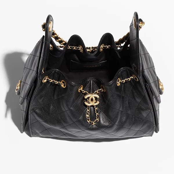 Chanel 25 Small Shoulder Bag 10.2in/ 26cm Black Gold Hardware For Women AS5293 B20304 94305