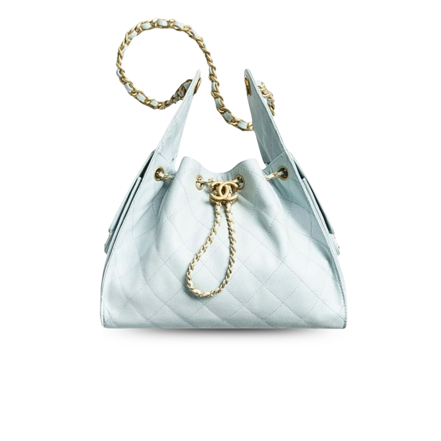 Chanel 25 Small Shoulder Bag 10.2in/ 26cm Light Blue Gold Hardware For Women AS5293 B20304 U2367