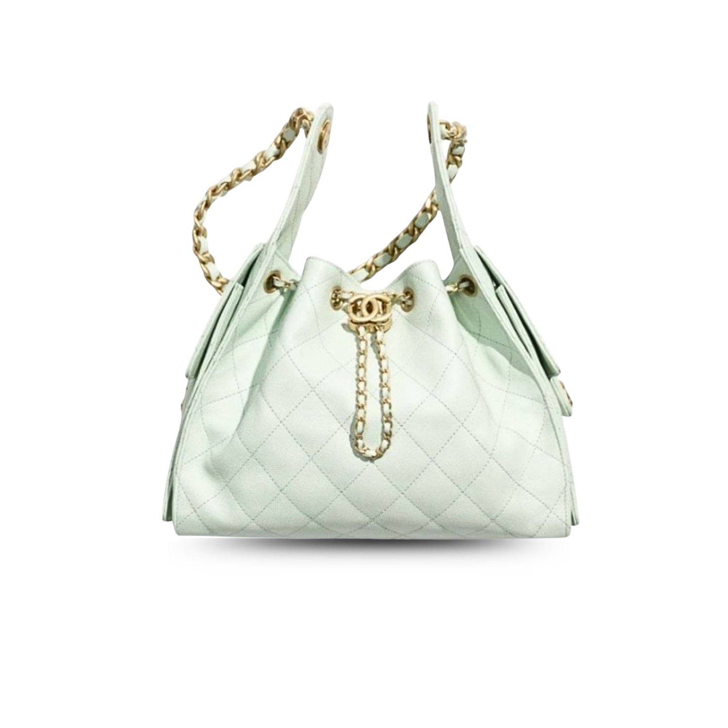 Chanel 25 Small Shoulder Bag 10.2in/ 26cm Light Green Gold Hardware For Women AS5293 B20304 NAGER