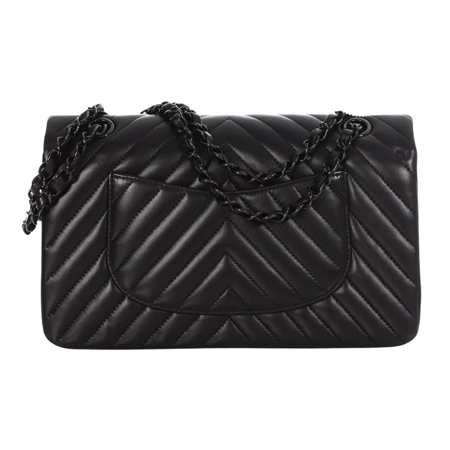 Chanel Chevron Classic Crossbody Bag 10.2in/ 26cm Black For Women