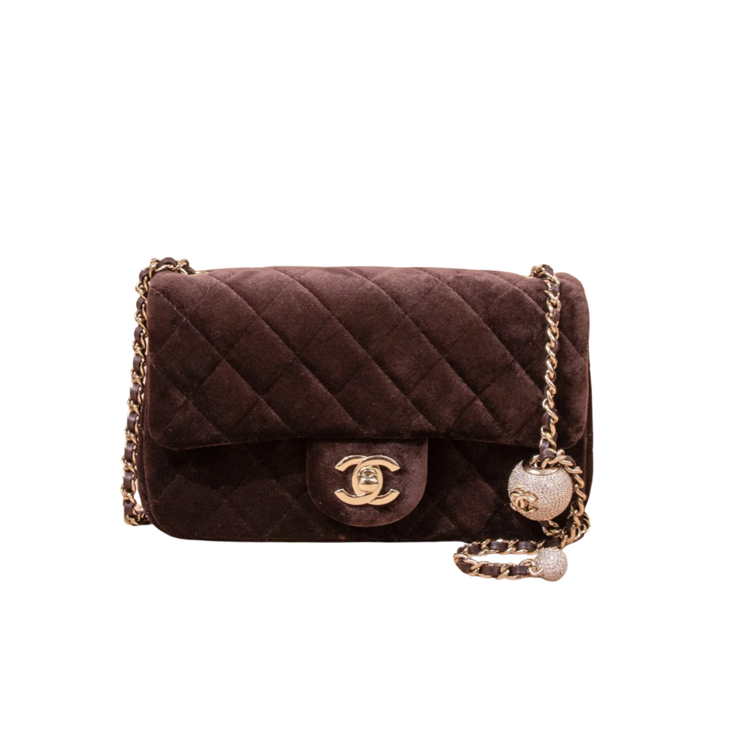 Chanel Classic Flap Bag Crossbody 7.9in/ 20cm Dark Brown Gold Hardware For Women
