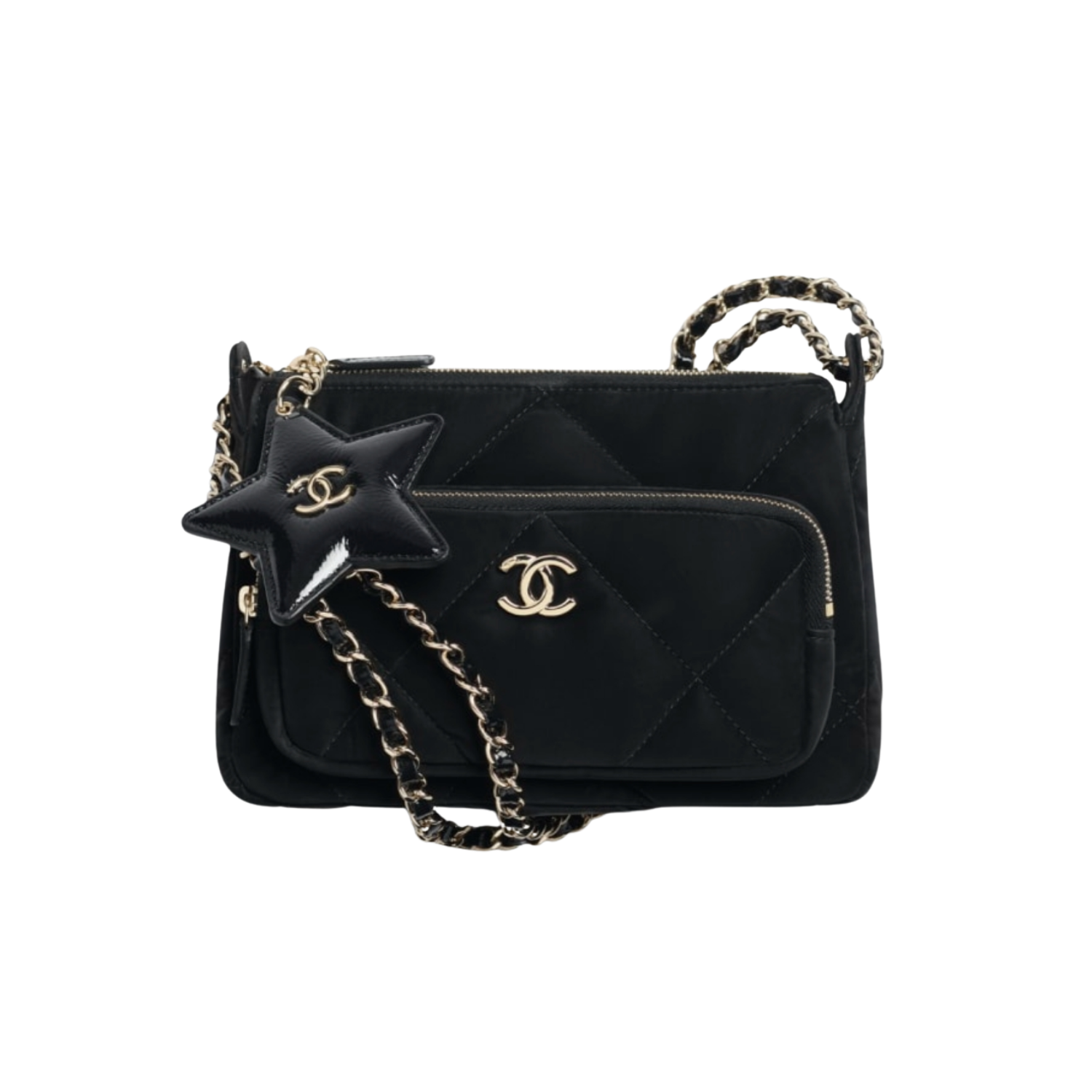 Chanel Clutch With Chain Shoulder Bag 8.3in/ 21cm Black Gold Hardware For Women AP4771-B21406-94305