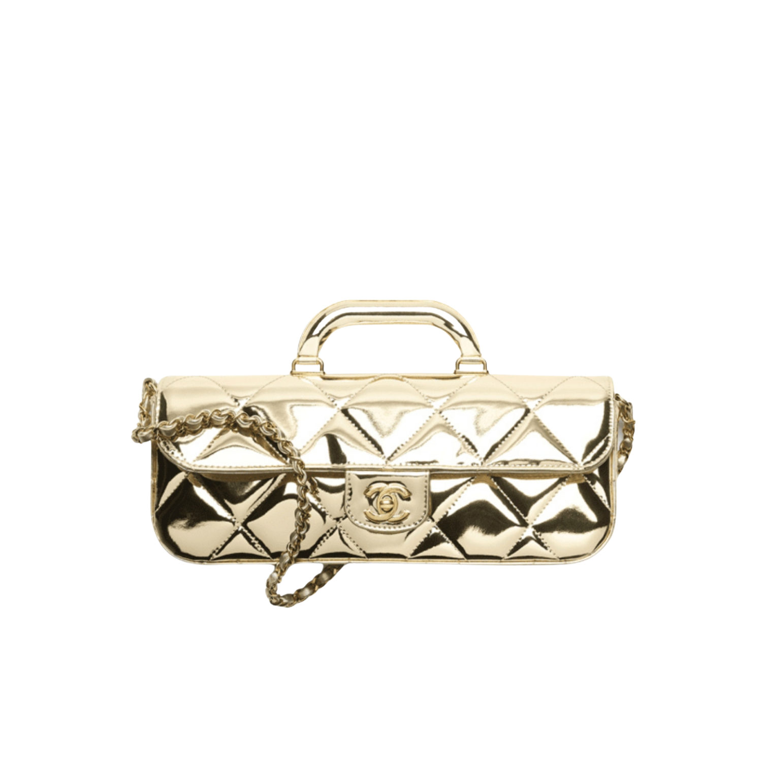 Chanel Flap Bag Large Crossbody 11.8in/ 30cm Light Gold Metallic Gold Hardware For Women AS5807 B21985 NT671