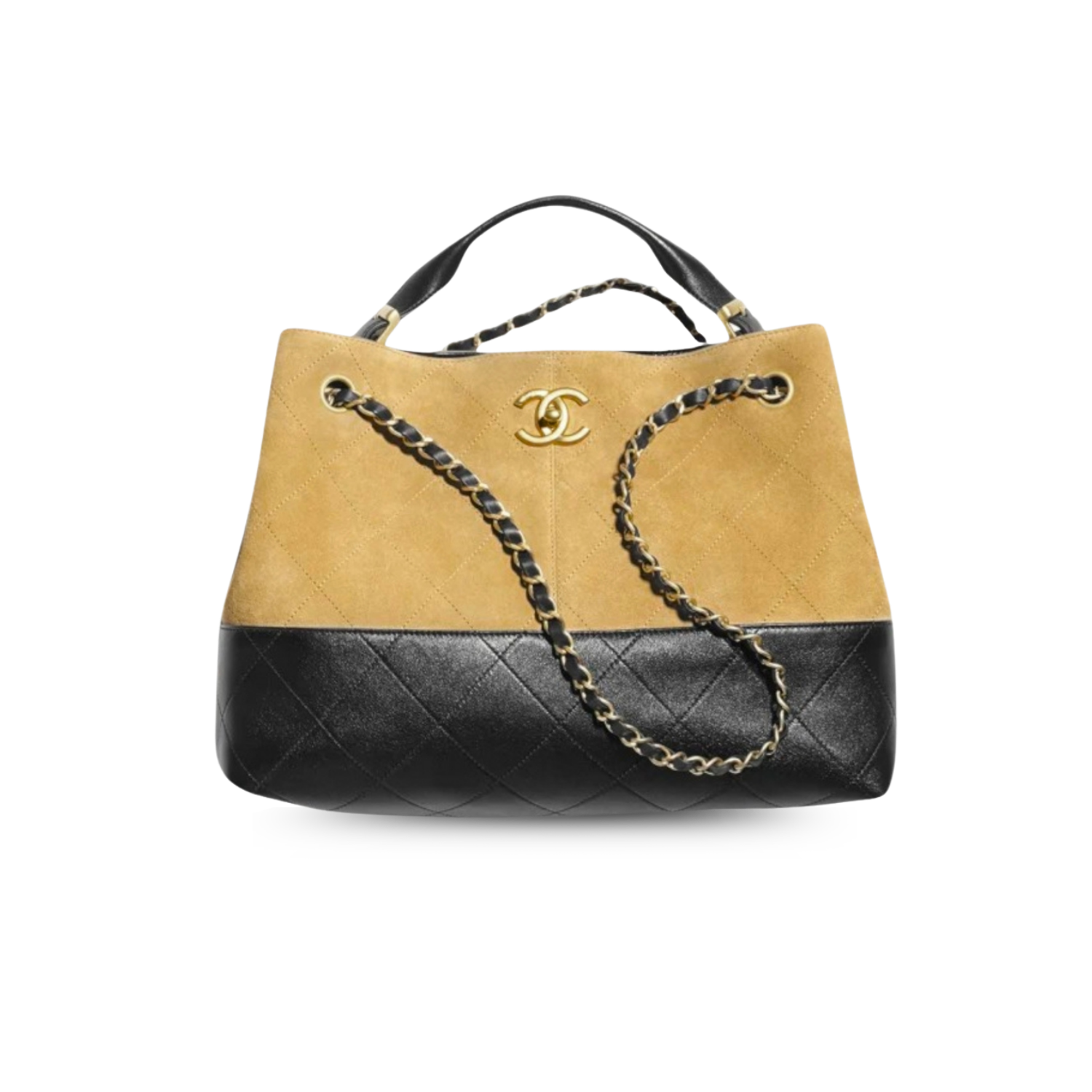 Chanel Shopping Small Tote Bag 14.2in/ 36cm Beige/ Black Gold Hardware For Women AS5634 B20827 U1536