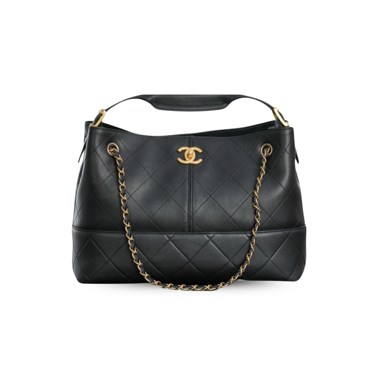 Chanel Shopping Small Tote Bag 14.2in/ 36cm Black Gold Hardware For Women