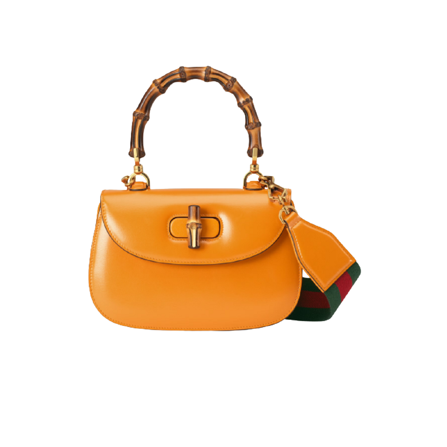 Gucci Bamboo 1947 Small Top Handle Bag 8.3in/ 21cm Orange Gold Hardware For Women 675797 10ODT 7769