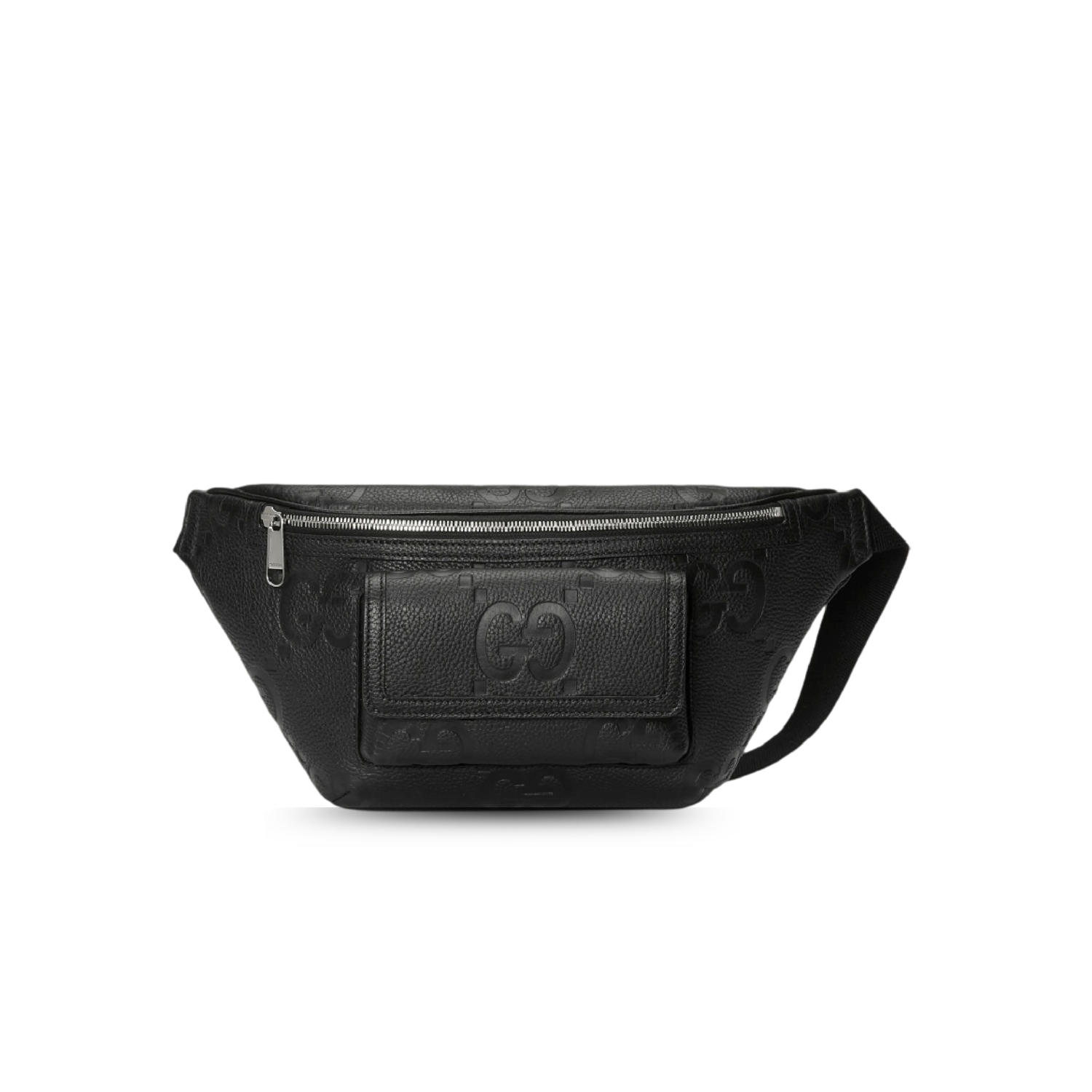 Gucci GG Jumbo Large Belt Bag 10.2in/ 26cm Black For Men Silver Hardware 645093 AABY7 1000