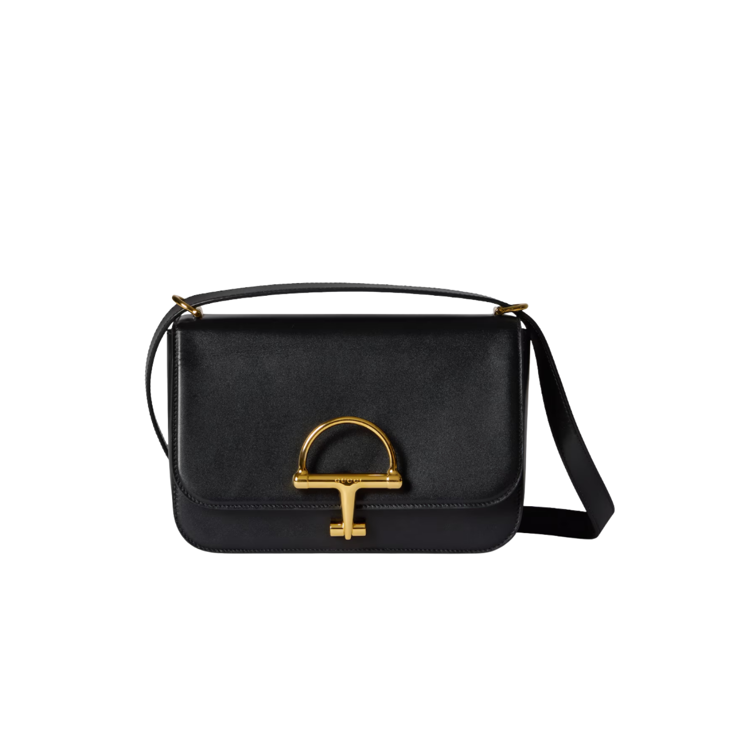Gucci Siena Small Shoulder Bag 8.9in/ 22.5cm Black Gold Hardware For Women 846705 AAFKB 1000