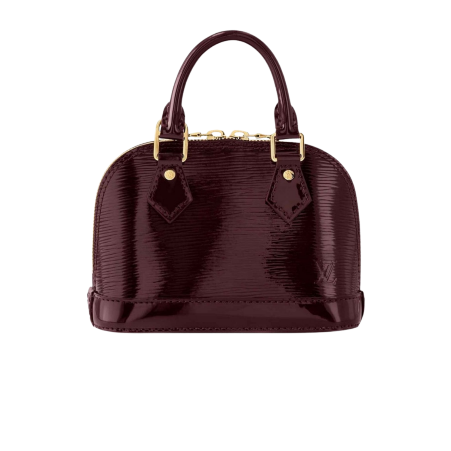 Louis Vuitton Alma BB Top Handle Bag 9.3in/ 23.5cm Burgundy Gold Hardware For Women