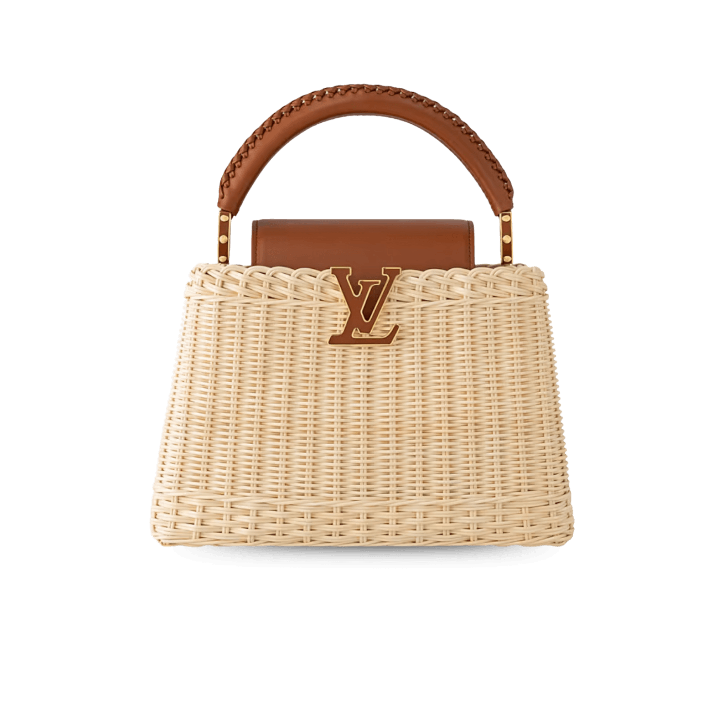 Louis Vuitton Capucines BB Top Handle Bag 10.6in/ 27cm Tan Gold Hardware For Women M26025