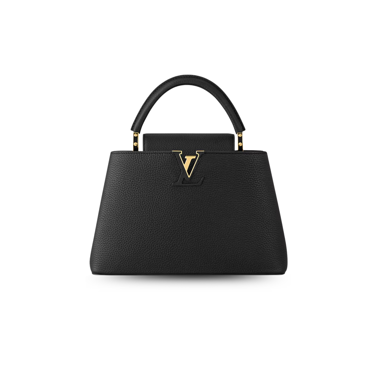 Louis Vuitton Capucines MM Top Handle Bag 12.2in/ 31cm Black Gold Hardware For Women M24727