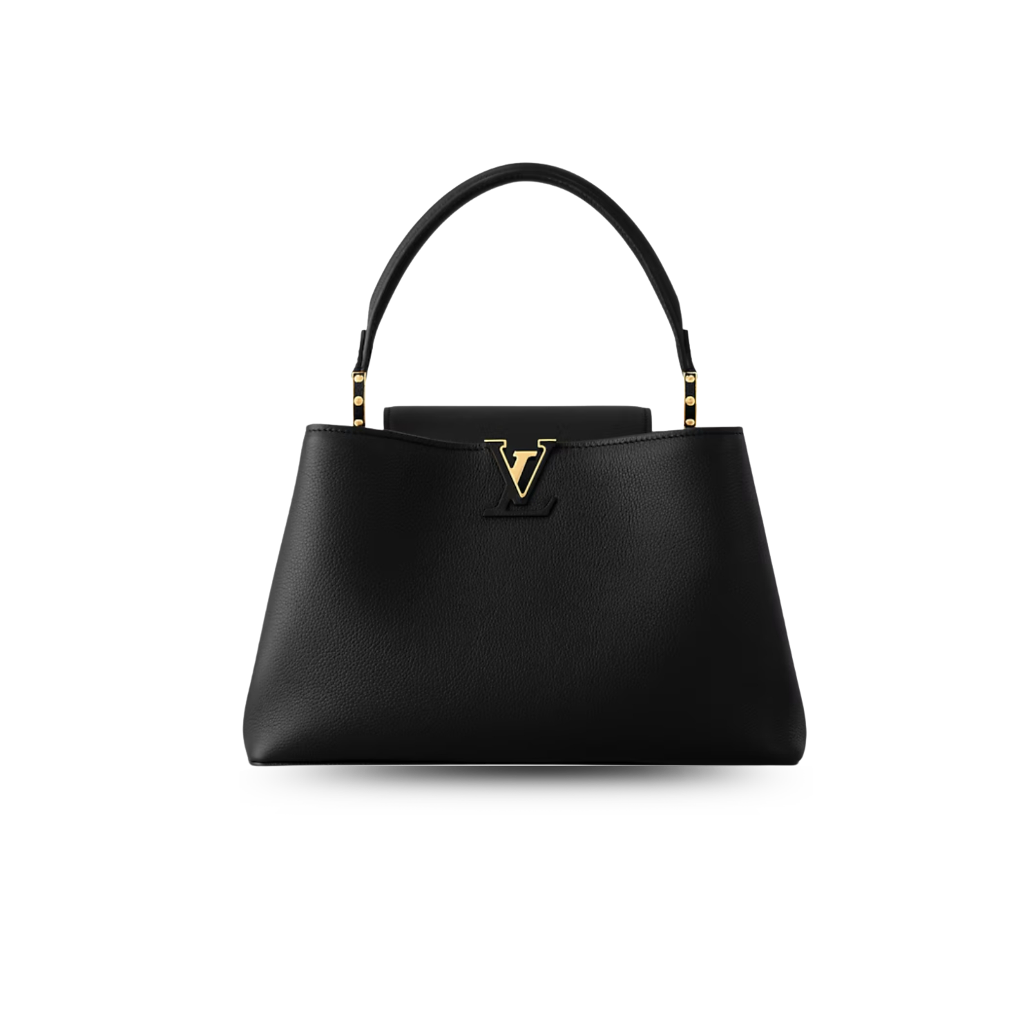 Louis Vuitton Capucines Souple MM Top Handle Bag 13in/ 33cm Black Gold Hardware For Women M14370