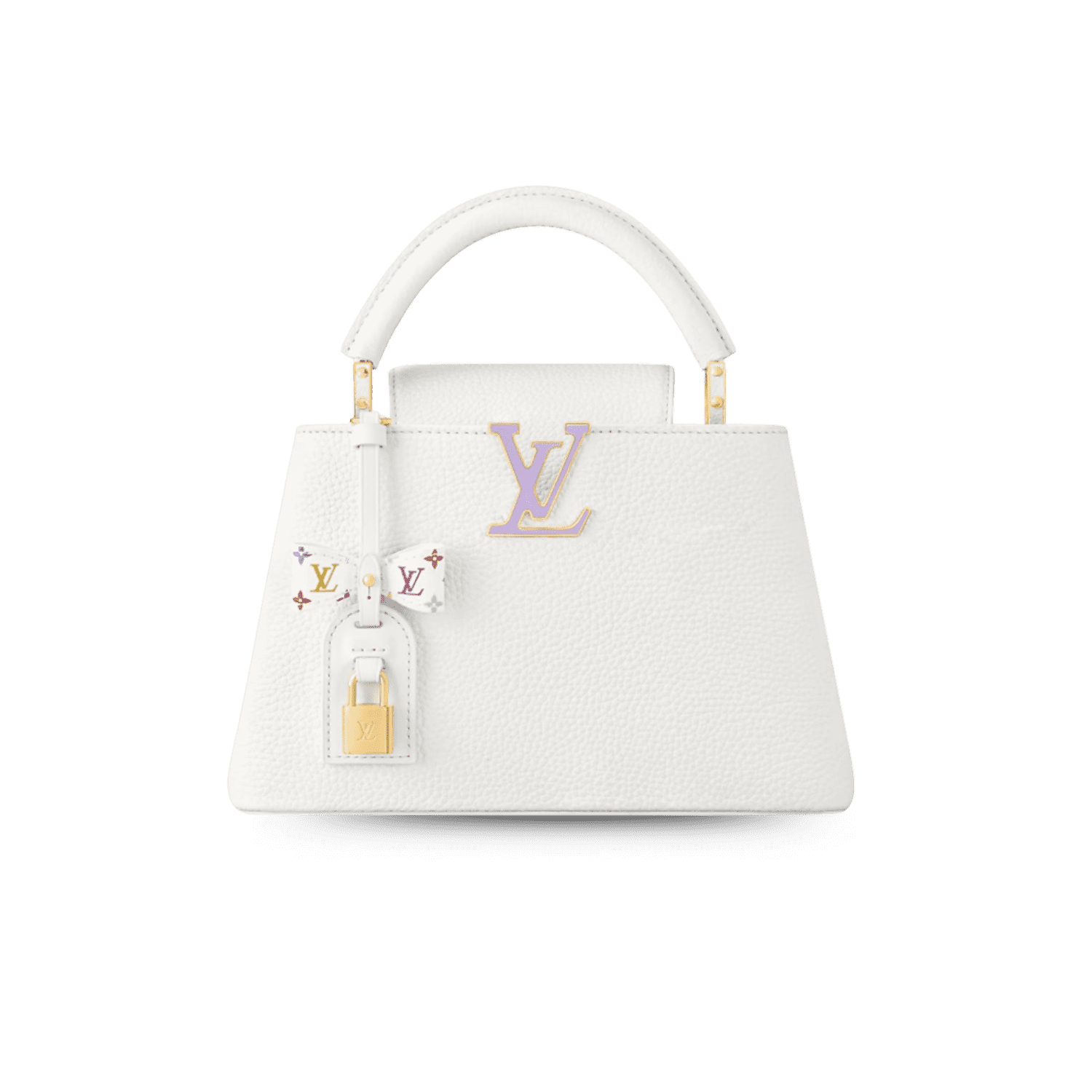 Louis Vuitton LV x TM Capucines BB Top Handle Bag 10.6in/ 27cm White Gold Hardware For Women M13253